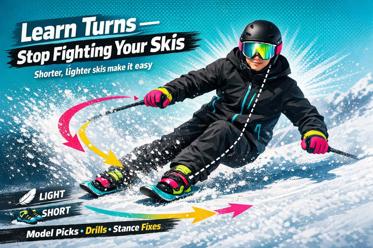The Best Way to Learn Turns Without Fighting Your Skis - snowfeet*