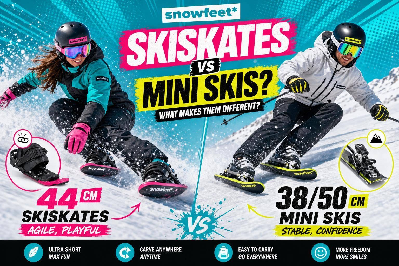 What Makes Skiskates Different From Mini Skis? - snowfeet*