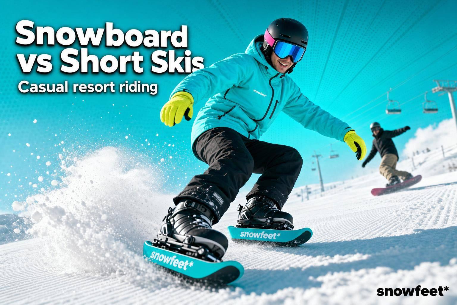 Snowboard vs Short Skis for Casual Resort Riding - snowfeet*