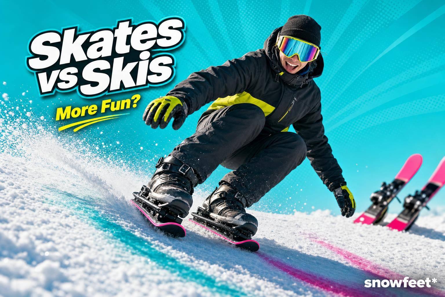 Snow Skates vs Short Skis: Which Is More Fun? - snowfeet*