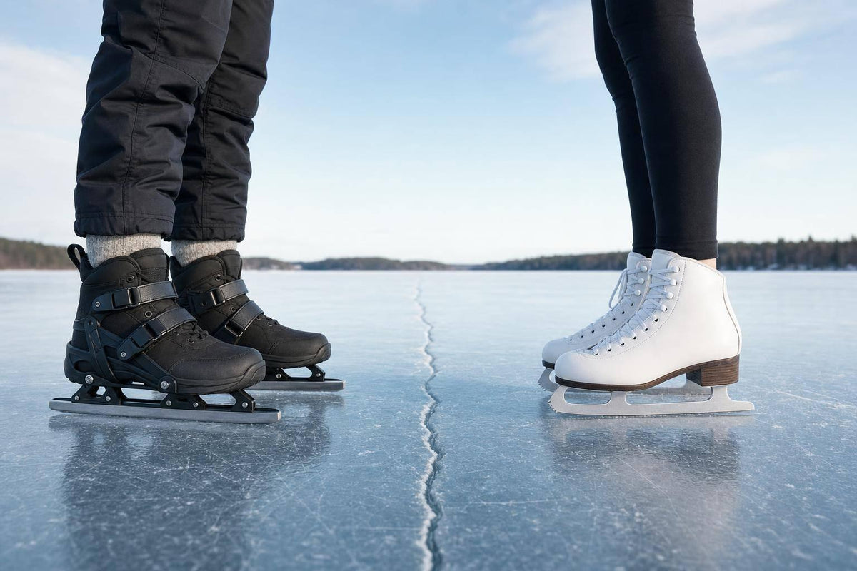 Icefeet vs Figure Skates for Frozen Lakes - snowfeet*