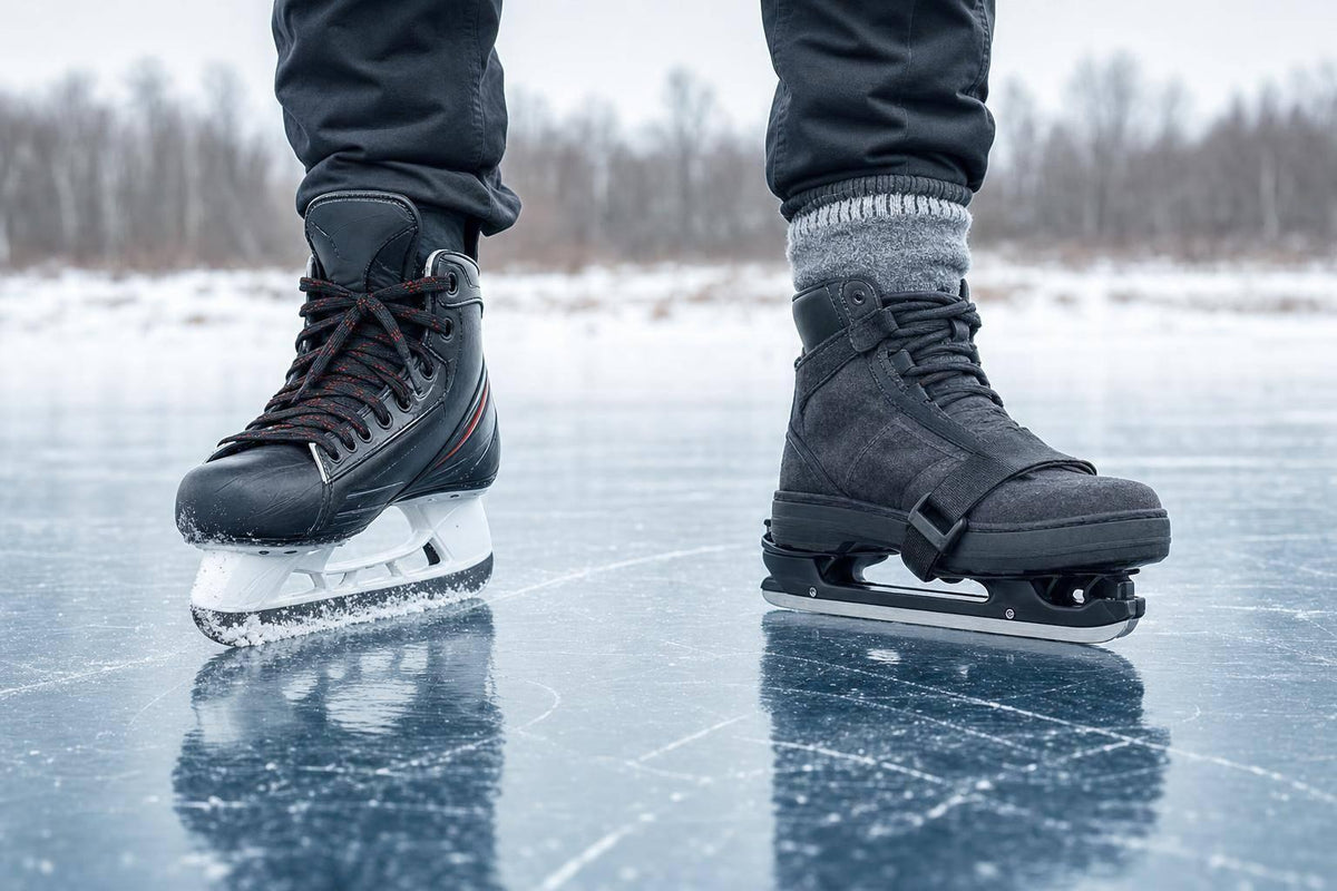 Icefeet vs Hockey Skates for Casual Pond Skating - snowfeet*