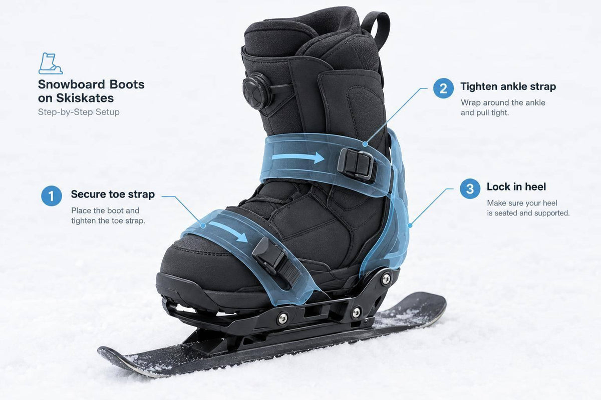 Snowboard Boots on Skiskates: Step-by-Step Setup - snowfeet*