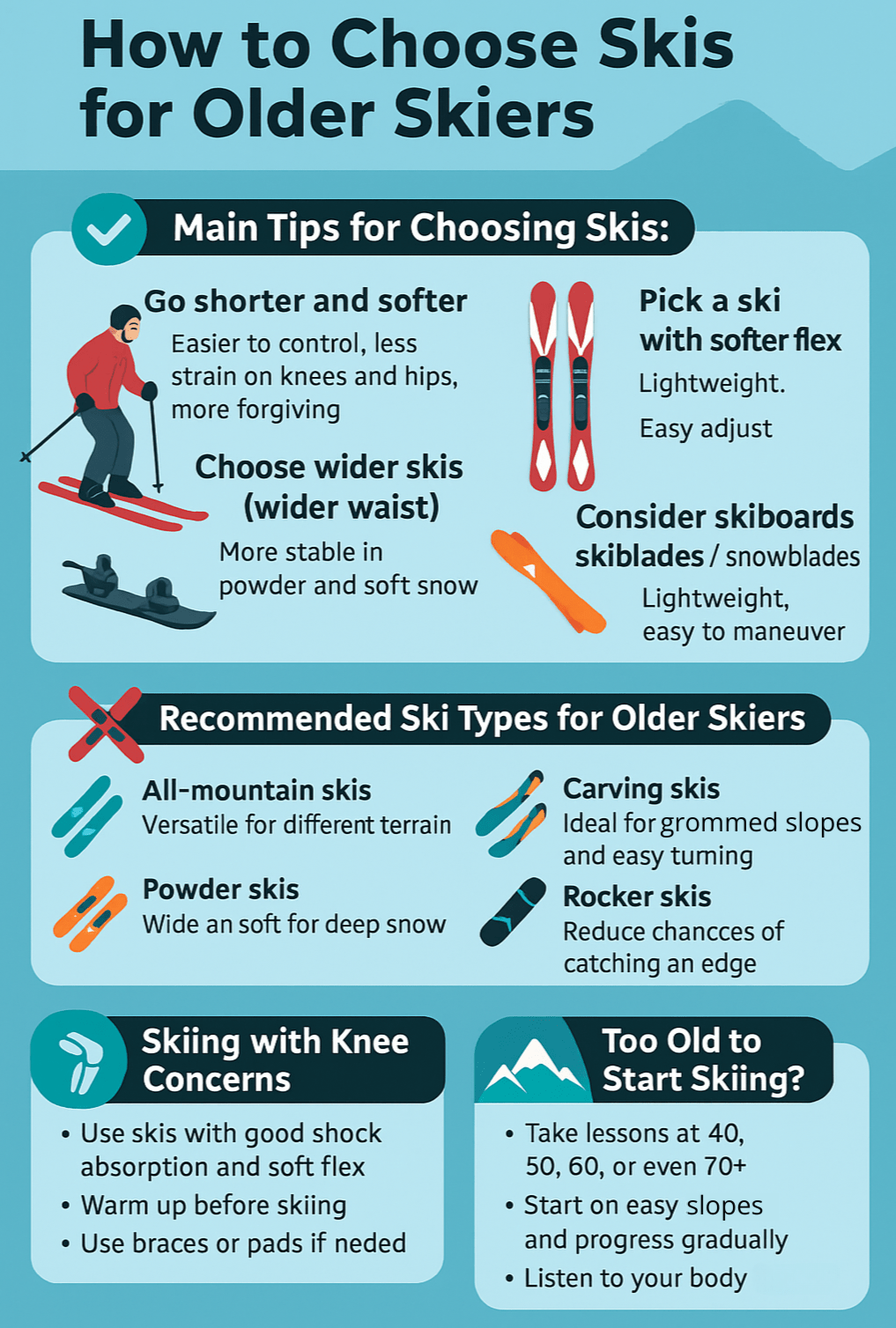 How to Choose Skis for Older Skier?