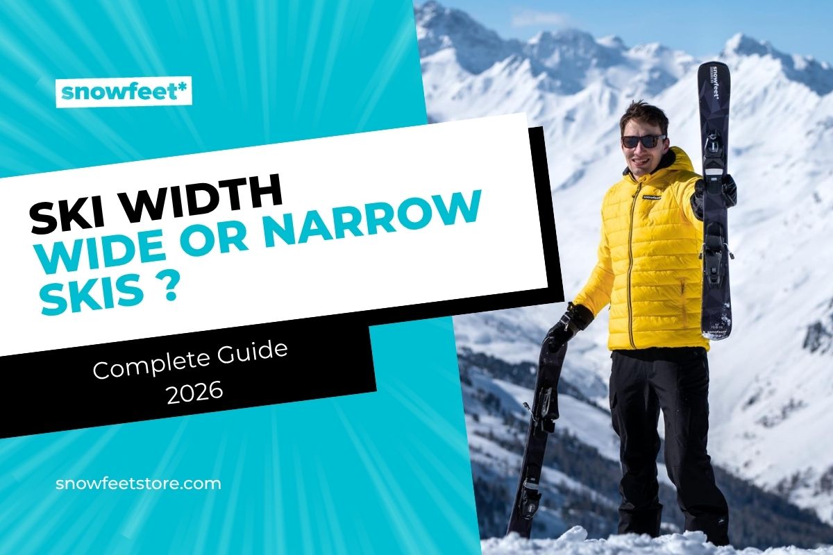 Snowfeet blog title image for article Ski width - Wide or Narrow Skis? Complete Guide