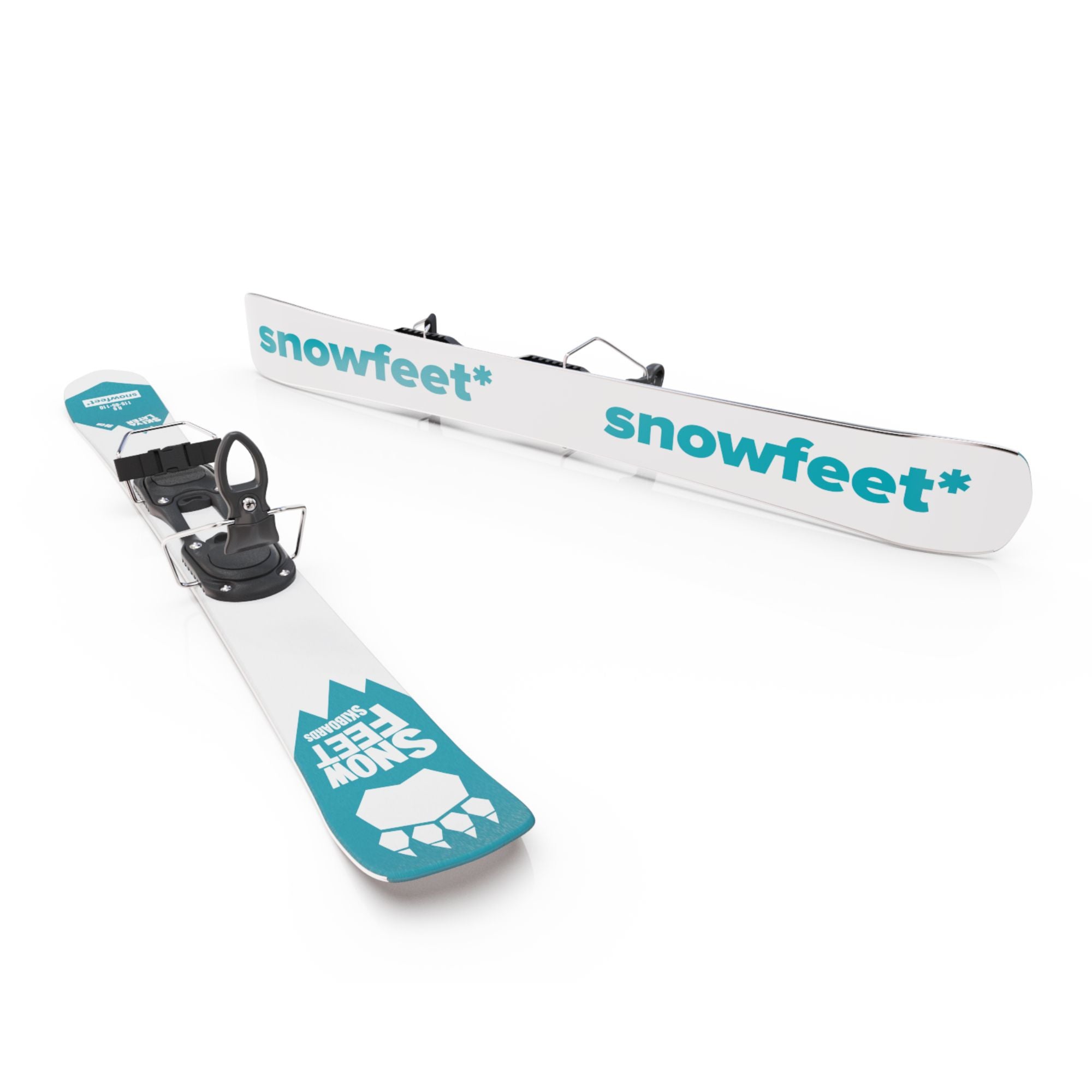 skiboards snowblades short ski 99 snowfeet mini little ski skiblades for ski with ski boot bindings blue turquoise