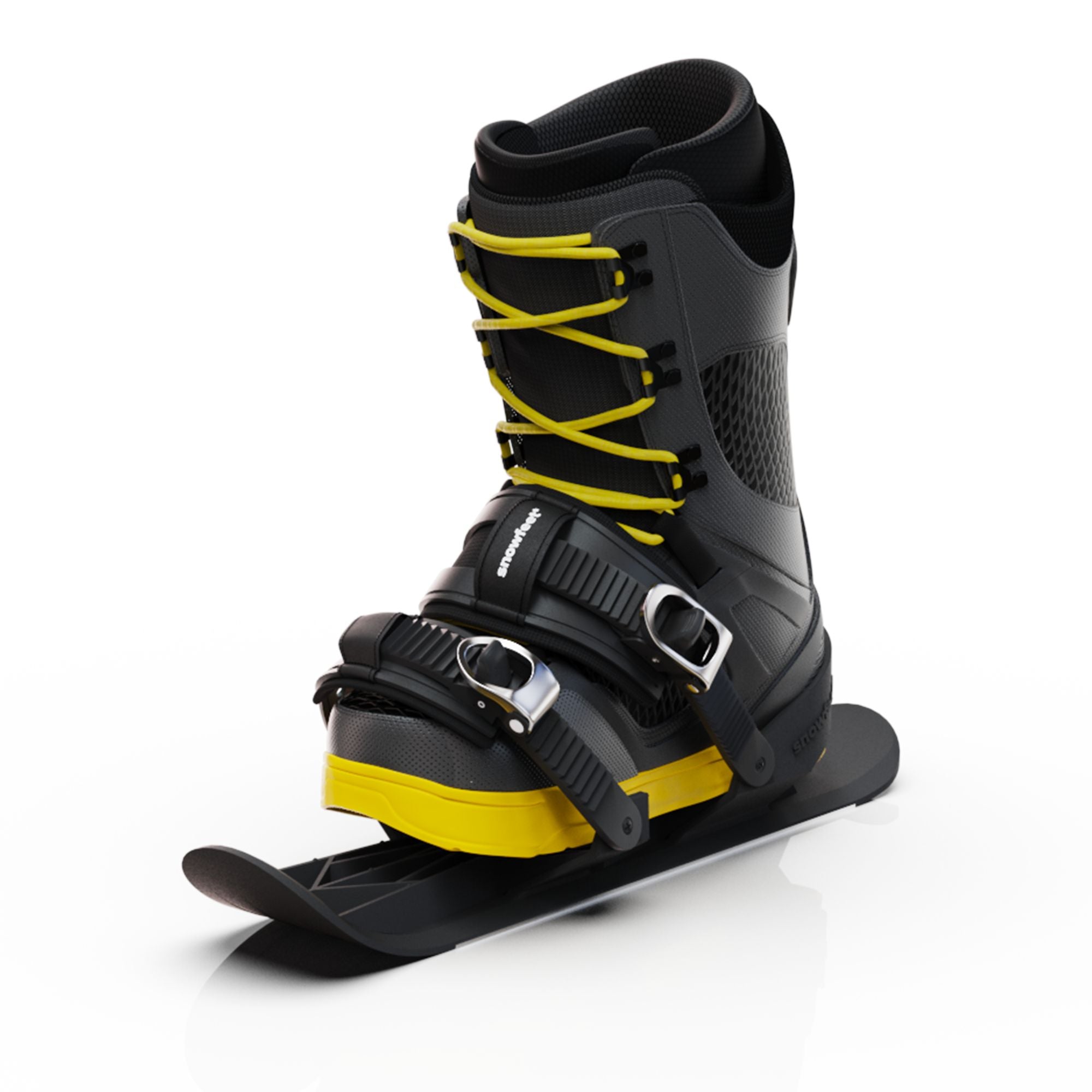 snowfeet pro mini ski skates for snow snowskates skiskates skating ski short ski mini skiskate for snow snowfeet new model best model #color_black