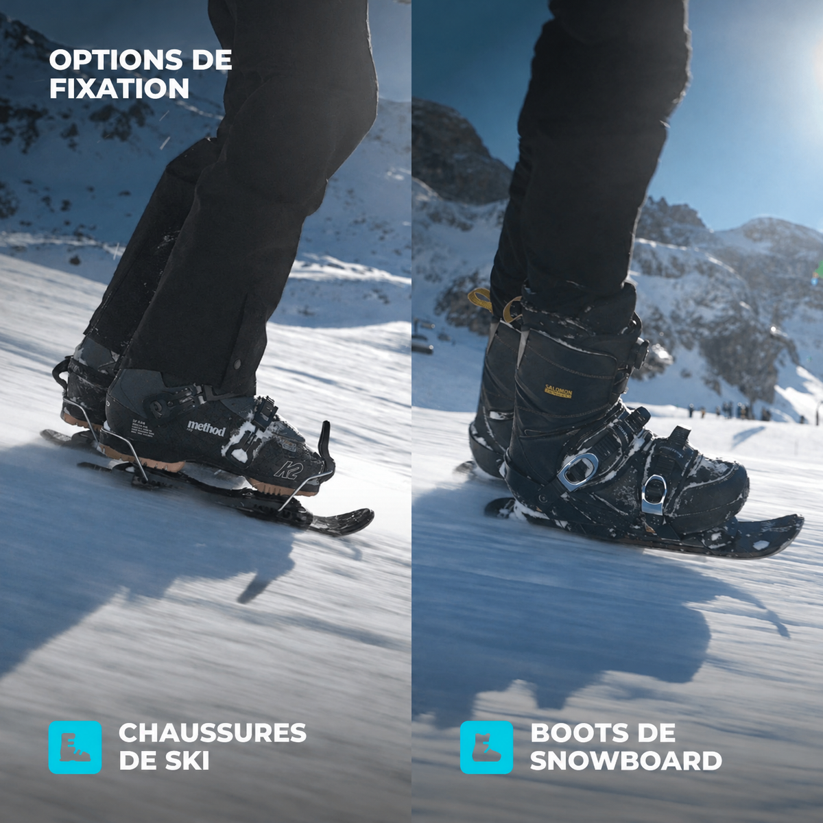 Binding Options of Snowfeet Skiskates 44 CM. 