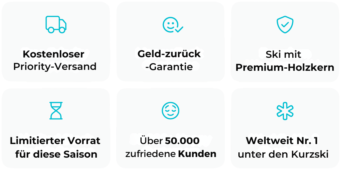 List of product features with icons and text on a white background