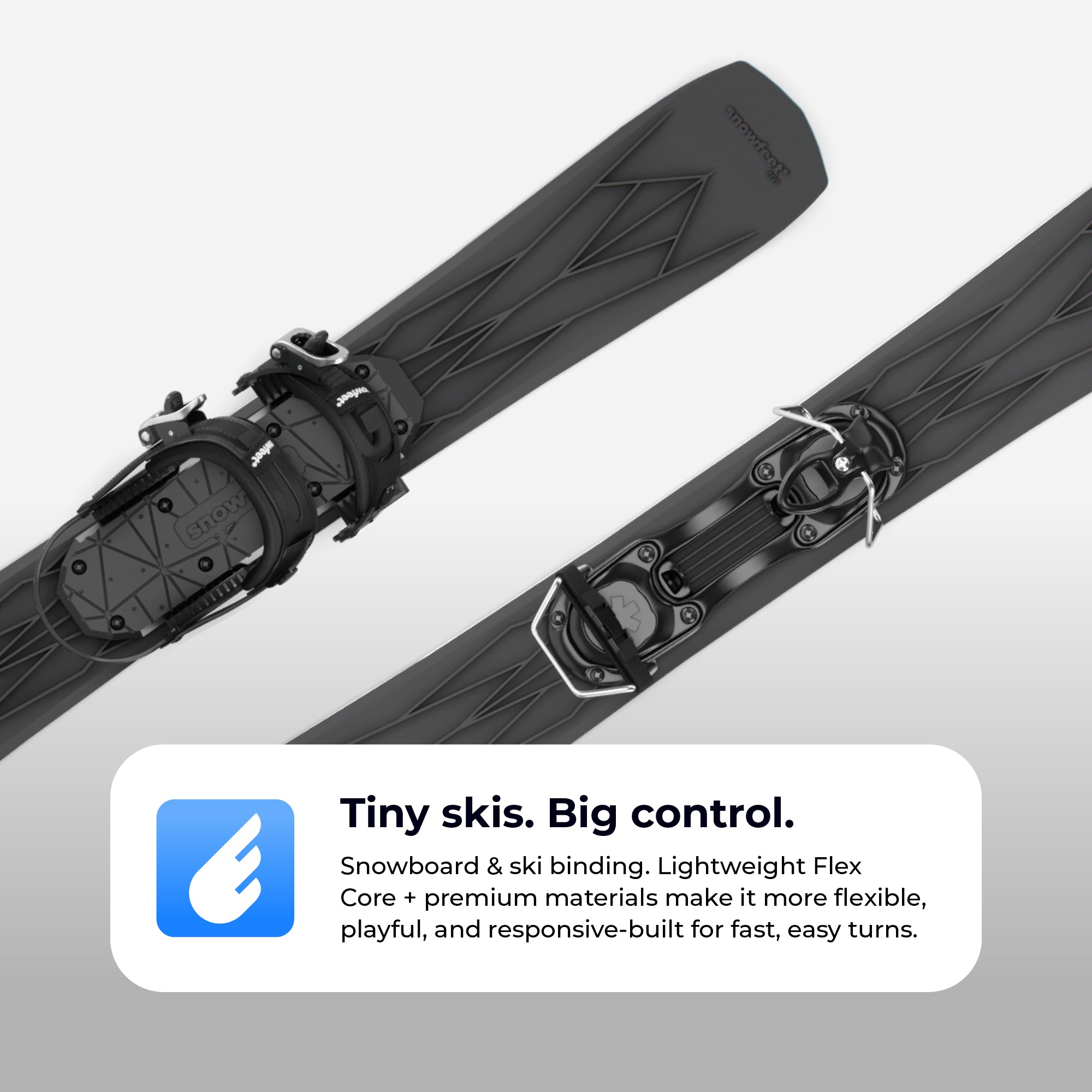 Snowfeet* 100 CM | Skiblades | Snowblades Skiboards Short Skis | Lightweight Flex Core - snowfeet*