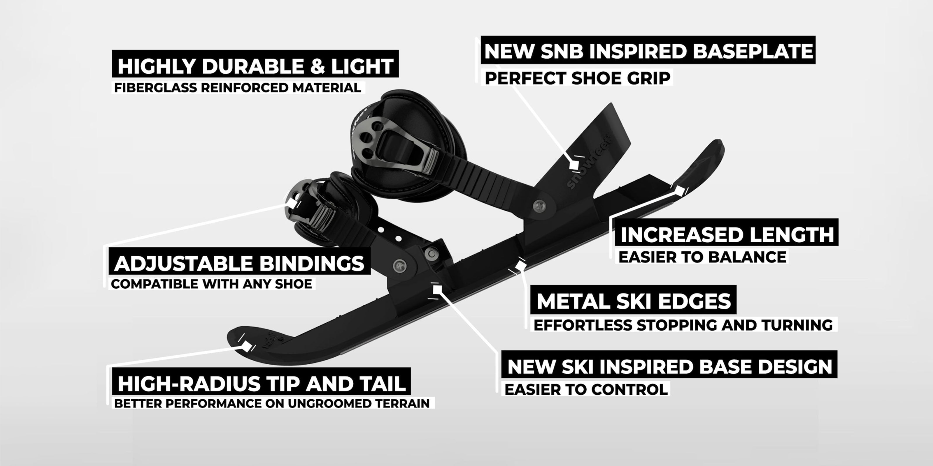 スノーフィート FEET PRO Snowfeet* PRO | High-Quality 50 CM Mini Ski Skates