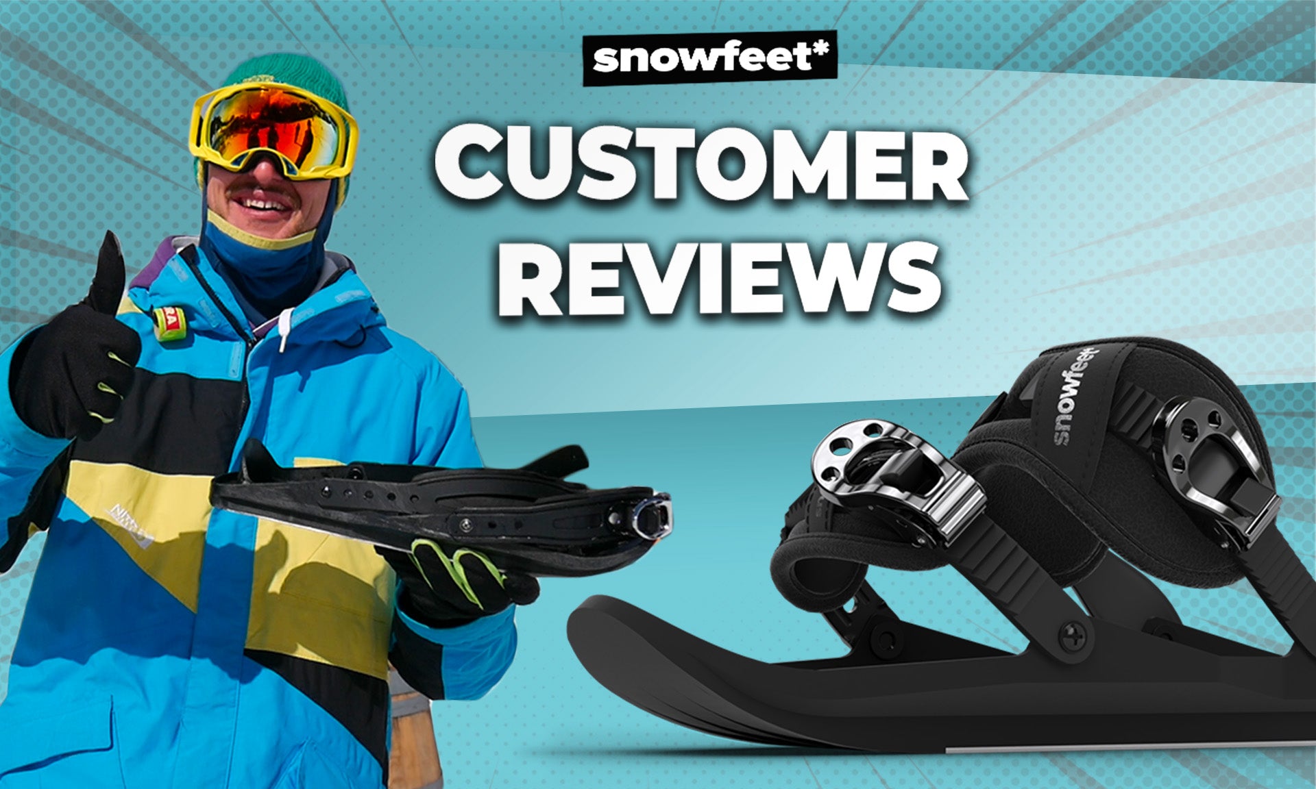 Snowfeet mini skis, downhill skiing, combination of skiing and skating. Skiskating, new winter sport, ski-shoe attachments.