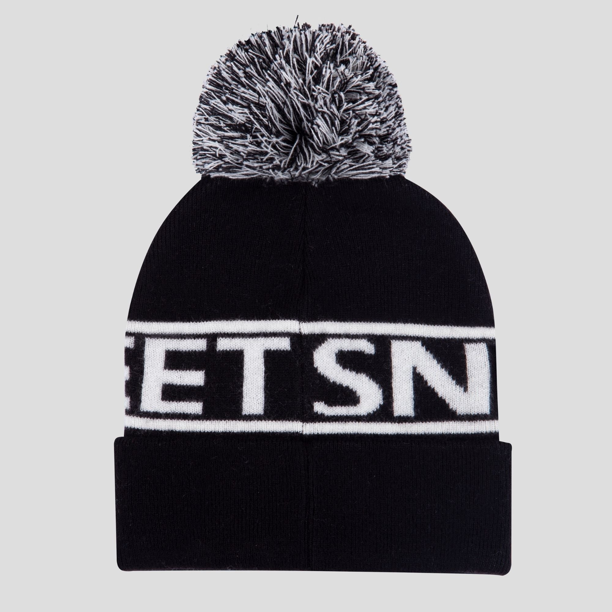 Cappello invernale lavorato a maglia con logo Snowfeet | Berretto Nero