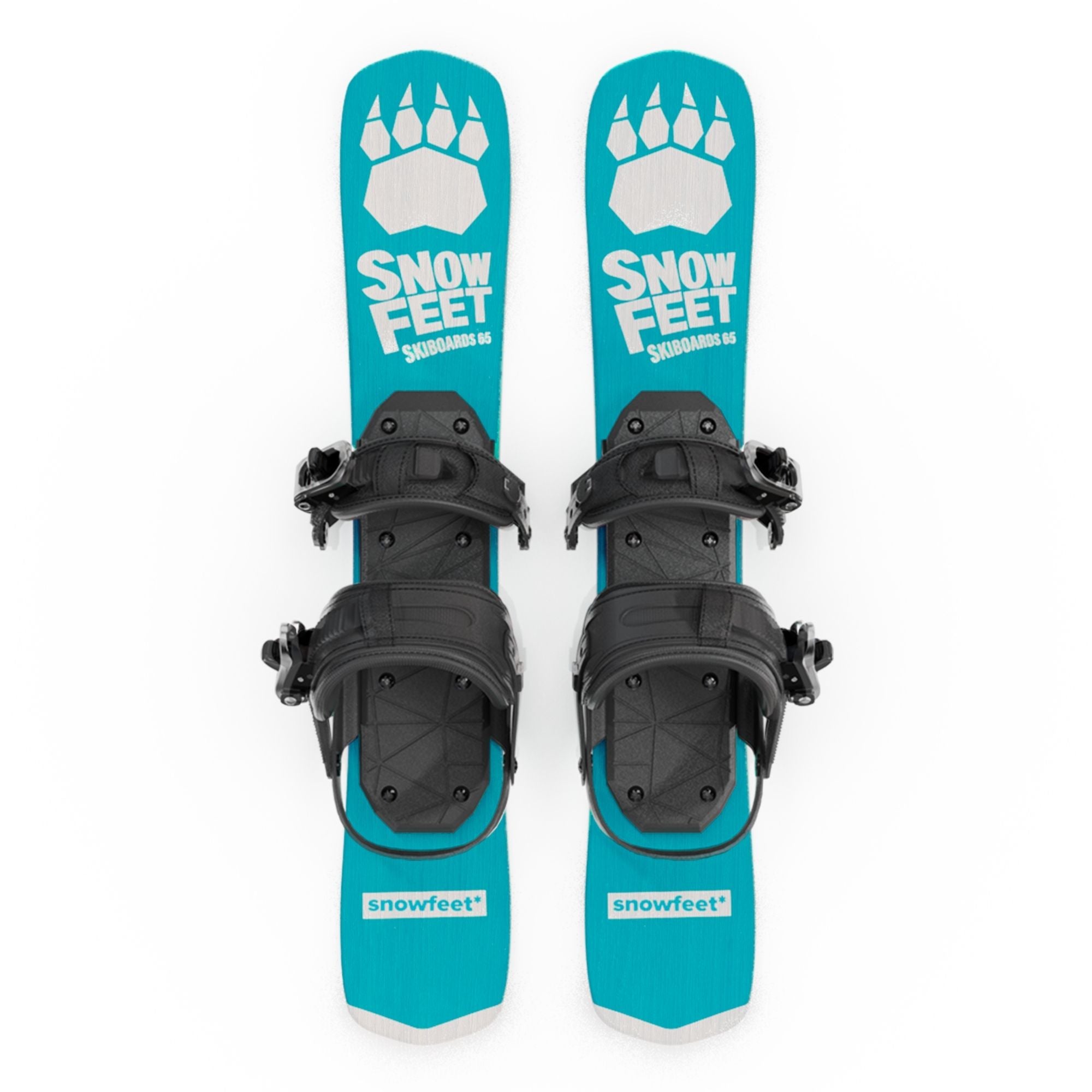 snowfeet-snowblades-bindings-for-snowboard-boots-black-skiboards-shortski-blue-turquoise