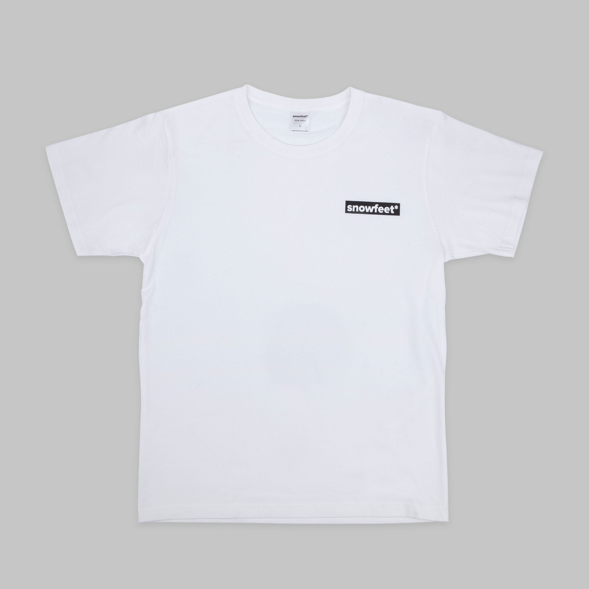 T-shirt con logo Snowfeet a maniche corte bianca