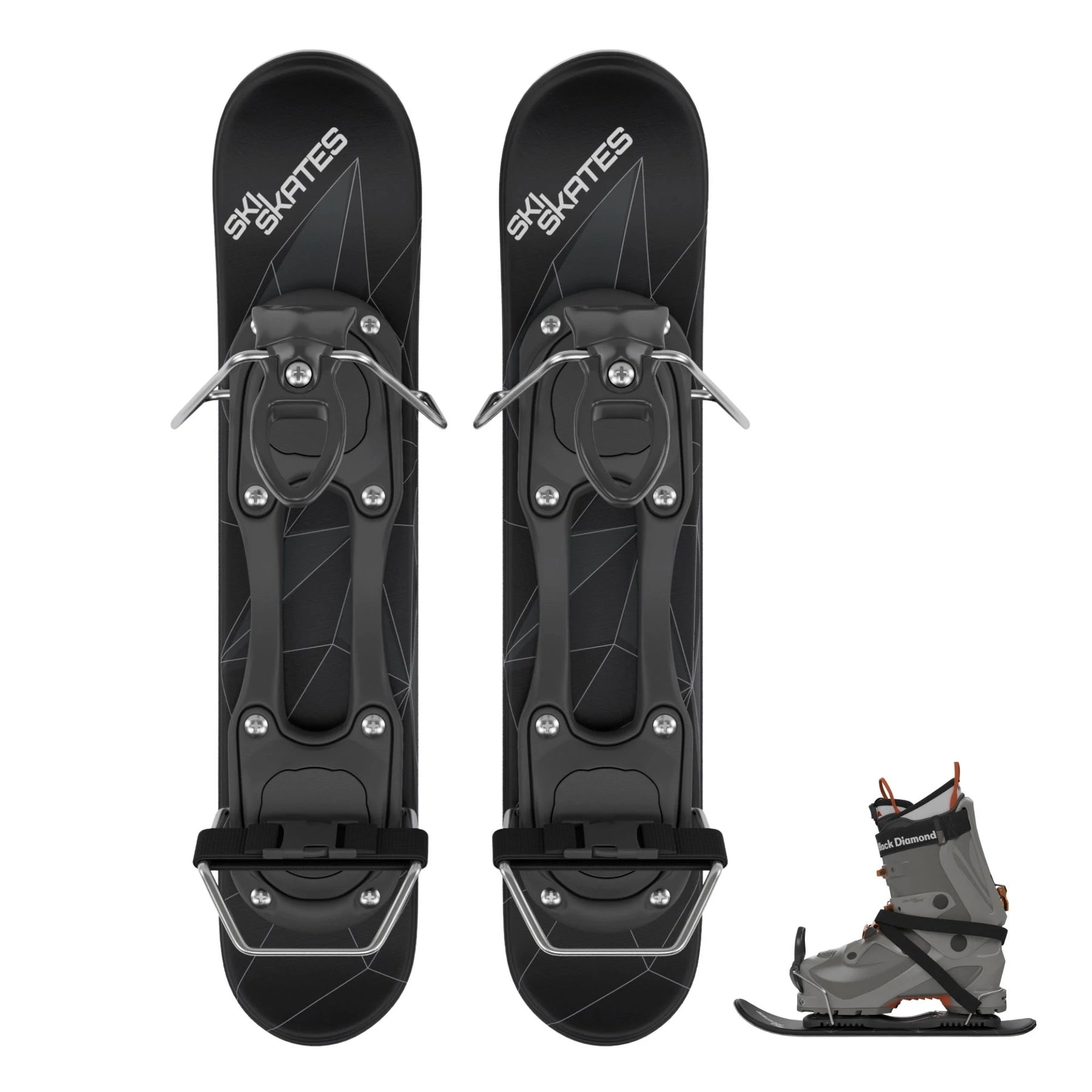 skiskates snowfeet miniski shortski shortestski ski boots bindings