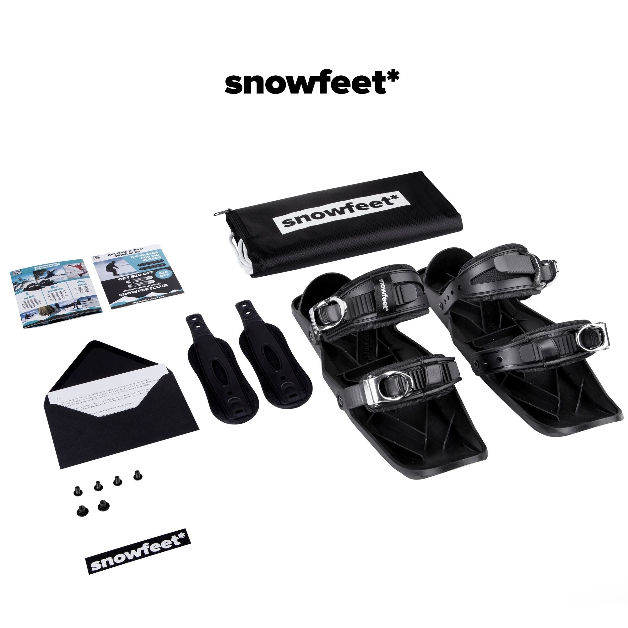 snowfee II 2 mini ski skates for snow package
