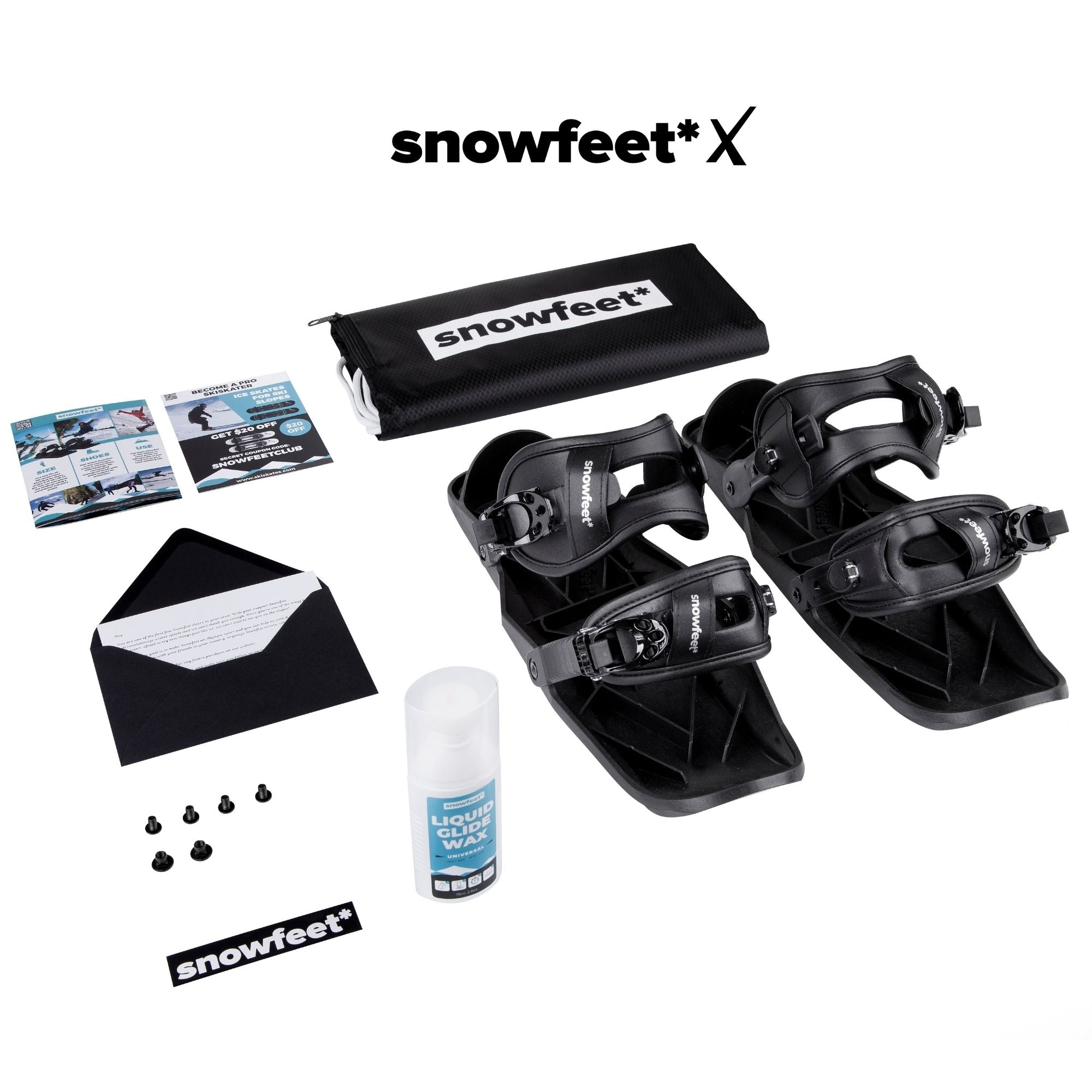 snowfee X mini ski skates for snow package