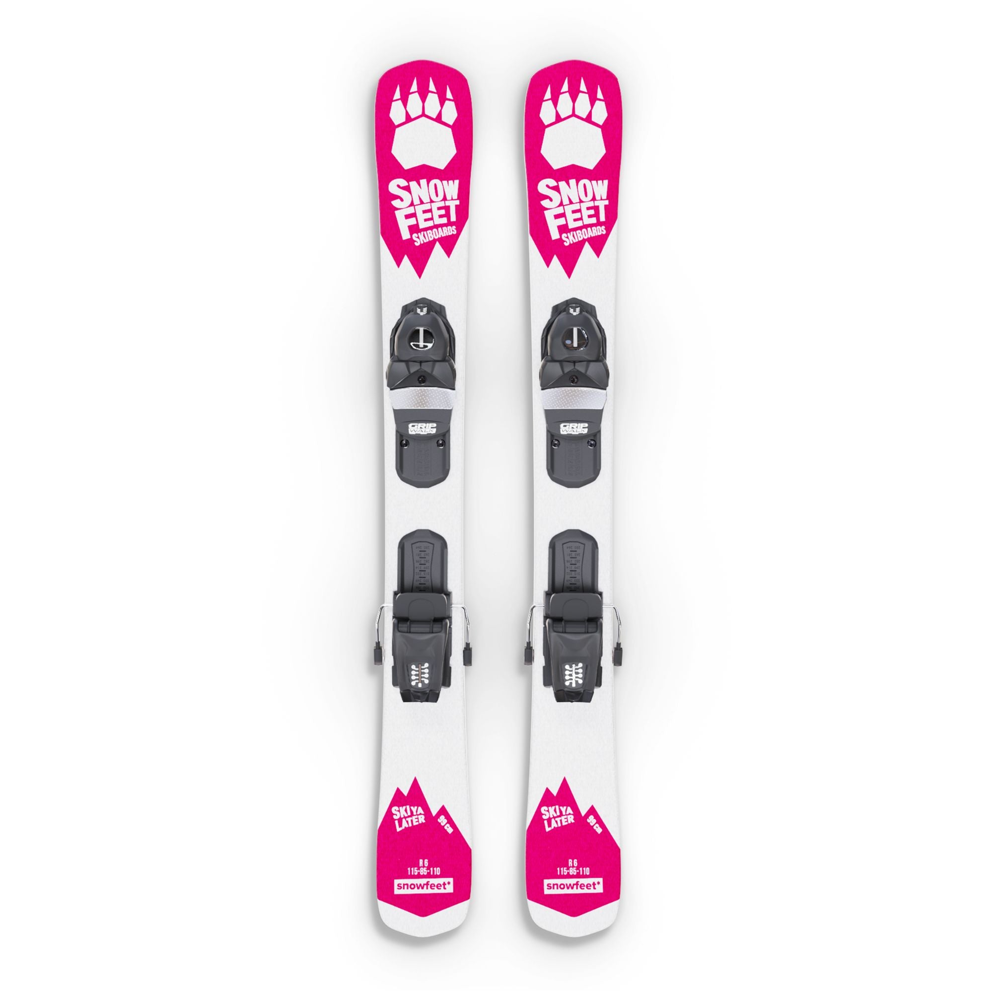 skiboards snowblades short ski 99 snowfeet mini little ski skiblades with profi ski releasable bindings pink
